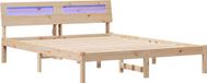 vidaXL Bedframe met hoofdeinde Bruin 150 x 200 cm Massief grenenhout