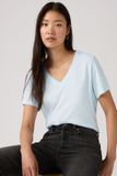 Levi's T-shirt en coton à col en V - Femme - XL - Bleu / Country Air