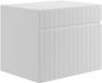 Vente-unique Wit hangmeubel met groeven voor onder wastafel met plank - 60 cm - SATARA