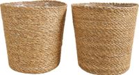 Bloomique - Set van 2 - Plantenmand Maki - Bloempotten - Gemaakt van Duurzaam Zeegras - 22 cm Hoog - 22 cm Diameter