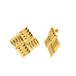 Lucardi Dames Stainless steel goldplated oorknoppen ruit - Oorbellen - Staal - Goudkleurig
