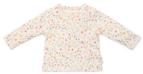 Little Dutch Shirt lange mouw - Maat 50 - T-shirt Meisjes - Wit - Fairy Garden Newborn