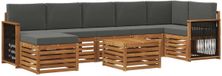 vidaXL Ensemble de canapés d'extérieur 7 pièces Naturel et Anthracite