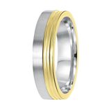 Lucardi Heren Vriendschapsring Bilbao - Ring - Echt Zilver - Zilver en Goudkleurig