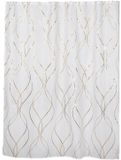 Tendance Douchegordijn Dubai - met ringen - wit/goud - polyester - 180 x 200 cm - wasbaar