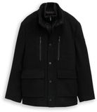 Tom Tailor - 2-in-1 wollen jas met uitneembaar inzetstuk - Maat XXXL - Black