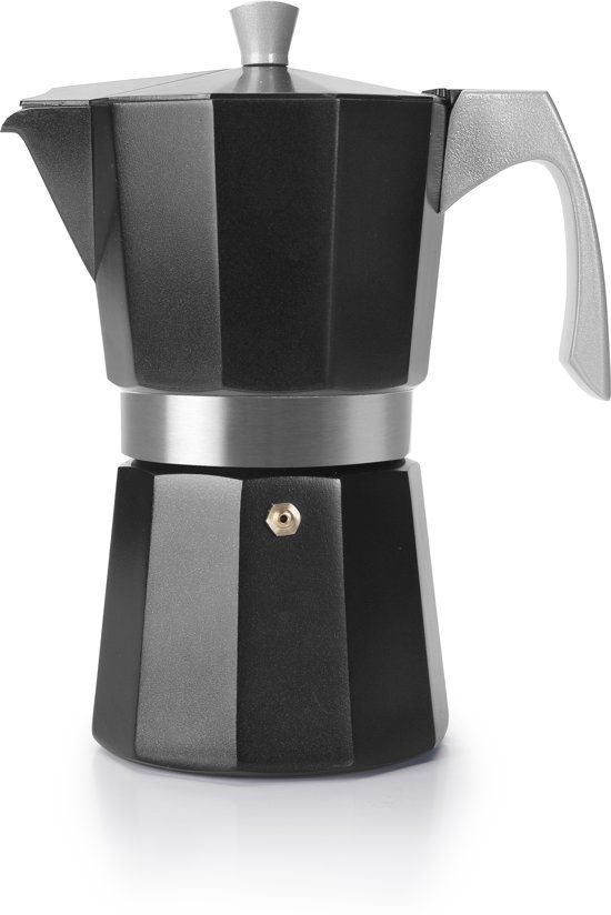 Ibili Espressomaker - 6 kops - Inductie - Zwart/Grijs - 300 ml