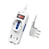 Ewent EW3875 power uitbreiding 1,5 m 3 AC-uitgang(en) Binnen Wit