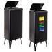 WELL HOME 2 x Smart vuilnisemmer met 60 l inhoud, hoogte: 95,5 x 35,5 x 26 cm, zwart met magnetische etiketten