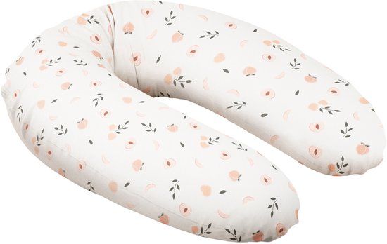 doomoo Buddy - Zwangerschapskussen & Voedingskussen - Ergonomisch - Microkorrels - Biologisch katoen - 180 cm Peaches