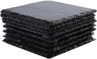 8 sous-verres noirs en pierre naturelle (ardoise) pour boissons