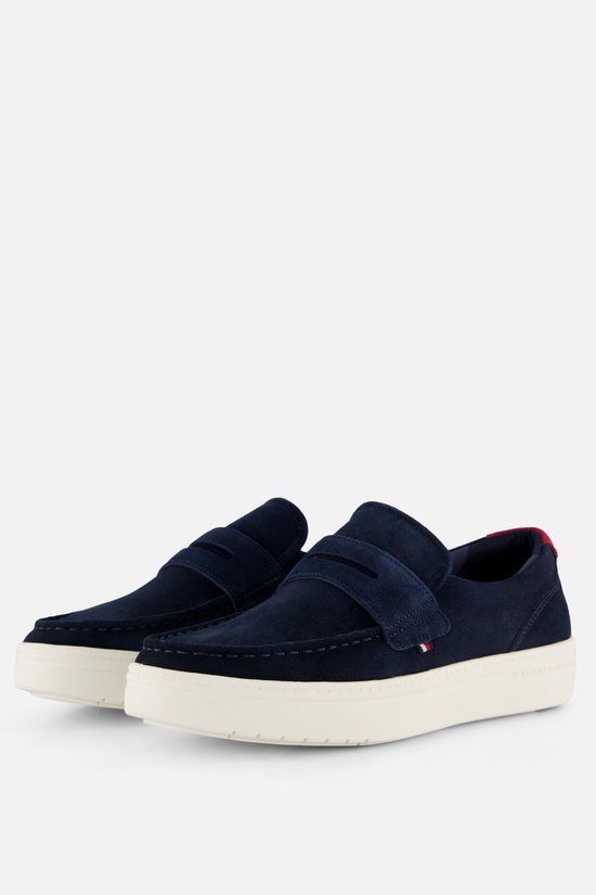 Tommy Hilfiger Milann Instappers blauw Suède - Maat 43