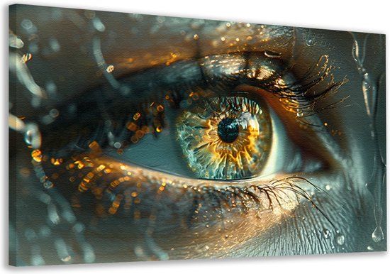 Merkloos / Sans marque Canvas Wall Art - Eye Portrait - Modern Decor - 70x50cm