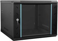 vidaXL Netwerk kabinet met opslag Zwart 60 x 60 x 50 cm Staal