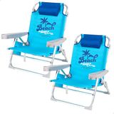 AKTIVE Set van 2 klapstoelen, 5 posities, 53 x 58 x 80 cm, inclusief tas, onderzetter, kantelbeveiliging, draagkracht 110 kg, handgrepen