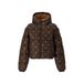 Retour Jeans gewatteerde puffer winterjas met print - donkerbruin