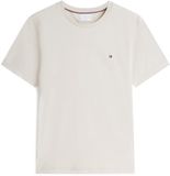 Tommy Hilfiger Heren T-shirt met korte mouwen en ronde hals, Beige (Newsprint), XS