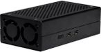 Joy-it ALU CASE for Pi5+M2 HAT / AI Kit SBC-behuizing Geschikt voor serie: Raspberry Pi® 5 B Incl. actieve koeler Zwart