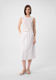 Comma - Rok met broderie anglaise - A-lijn - Katoen - Wit - Maat 46