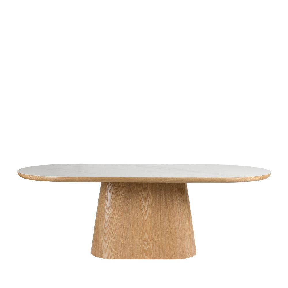 Drawer Housecraft Living Almira Oval Dining Table 200cm Wood/Marble Look Natural