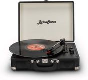 Markenlos Bol Platenspeler - Bluetooth - Met Speakers - Stereo - 33/45/78 RPM Rotatiesnelheden - RCA Lijnuitgang - AUX Ingang - Reservenaald - Draagbaar - Vintage Koffer - Zwart
