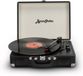 Markenlos Bol Platenspeler - Bluetooth - Met Speakers - Stereo - 33/45/78 RPM Rotatiesnelheden - RCA Lijnuitgang - AUX Ingang - Reservenaald - Draagbaar - Vintage Koffer - Zwart
