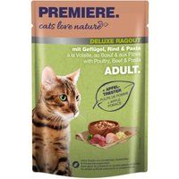 PREMIERE katten houden van Nature Deluxe Ragout met gevogelte, rund en pasta 24x100 g