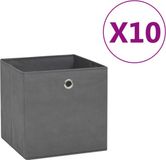 vidaXL Opbergboxen set van 10 - Grijs - 28x28x28 cm