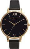 Olivia Burton Big Dial OB15BD55 - Montre - Cuir - Noir - 38mm