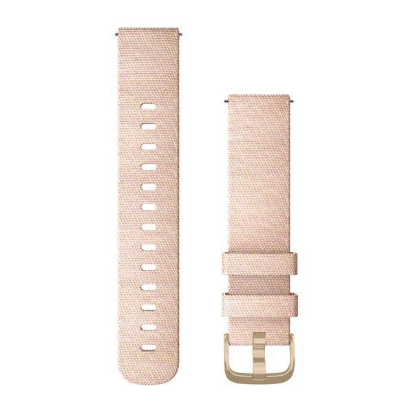 Garmin 20mm Quick Release Band - Pink Nylon with Gold Buckle