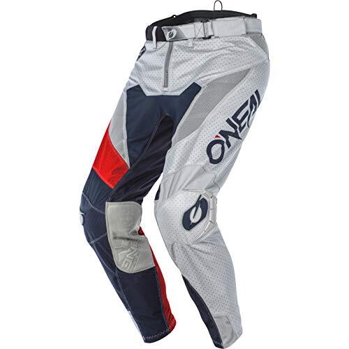 O'Neal | Motocrossbroek | MTB Enduro MX | Extreem Duurzaam & Lichtgewicht Ontwerp voor Maximaal Comfort & Bescherming | Airwear Broek Freez | Volwassen | Grijs Blauw Rood | Maat 28/44