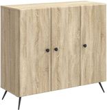 vidaXL Dressoir Sonoma Eiken 89 x 34,5 x 80 cm Bewerkt hout