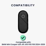 kwmobile autosleutel hoesje geschikt voor BMW Mini Cooper U25 J01 J05 F65 F66 2024-2026 hoes - Siliconen autosleutel behuizing - Auto sleutel case met honingraat - Sleuteletui in zwart / rood