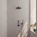 Brauer Black Edition Thermostatische Regendoucheset Inbouw - Hoofddouche 30 cm - Rechte Wandarm - Handdouche Staaf - Doucheslang - Wandaansluitbocht - Mat Zwart