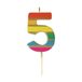 Talking Tables Number Five 5 Regenboog verjaardagskaars