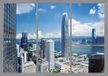AG Design Stadsaanzicht van het raam, vlies fotobehang, 4 delen, multicolor, 360 x 270 cm