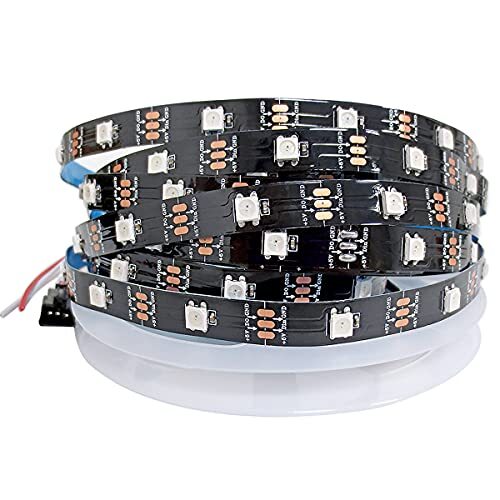 Tesfish WS2812B LED Strip Licht RGB LED Pixel Strip 5m 5V 5050 150 LEDs IP30 Flexibel Zwart PCB Full Color Individueel Adresseerbare Smart LED Lichtbalk Voor Reclame Decoratie DIY Projecten