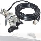 HYS Auto Antenne Mount Rvs Auto Clip Mount Kofferbak Deksel Hatchback Mount Beugel Verstelbare Hoek met SO239 naar PL-259 connector, 16.4Ft van RG-58 Coax Kabel