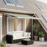 Maison Exclusive - Doek voor markiezen, groen en wit, 500 x 350 cm, polyester