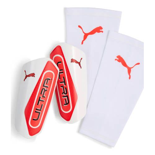 Puma Ultra light sleeve scheenbeschermers - wit/rood