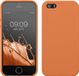 kwmobile telefoonhoesje geschikt voor Apple iPhone SE (1.Gen 2016) / iPhone 5 / iPhone 5S - Hoesje met siliconen coating - Smartphone case in warme abrikoos
