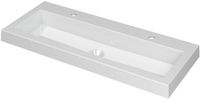 Wastafel INK Dock Wastafel Polystone Glans Wit 1000x400x60 mm met 2 Kraangaten