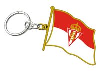 R. Sporting De Gijón Sleutelhanger met wapenvlag, Rood, Estandar, Modern