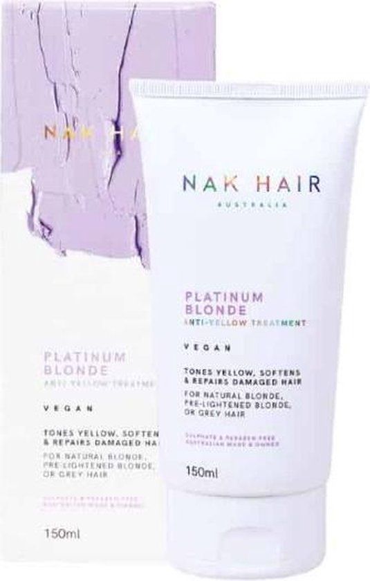 NAK Hair NAK Blonde Range Platinum Blonde Anti-yellow Treatment Masker - Blond/grijs Haar/highlights 150ml