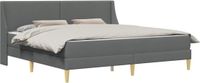 vidaXL Bedframe met matras en hoofdeinde Polyester Donkergrijs
