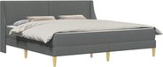vidaXL Bedframe met matras en hoofdeinde Polyester Donkergrijs
