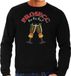 Bellatio Decorations Foute Kersttrui/sweater heren - prosecco - zwart - ho ho ho - kerstborrel XXL