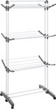 5five Wasrek/droogrek - Metaal - Zilver - 125 x 62 x 172 cm - Staand/Inklapbaar