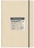 Clairefontaine 975938C - Geniet Schetsboek Kraftpapier - 20 Vellen Bruin Niet-Geribd Kraftpapier A4 21x29,7 cm 115g - Elastieksluiting, Soepele Omslag in Kraftkarton