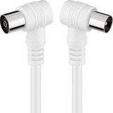 Zarivy 10 m tv-kabel met rechthoekige stekker, wit